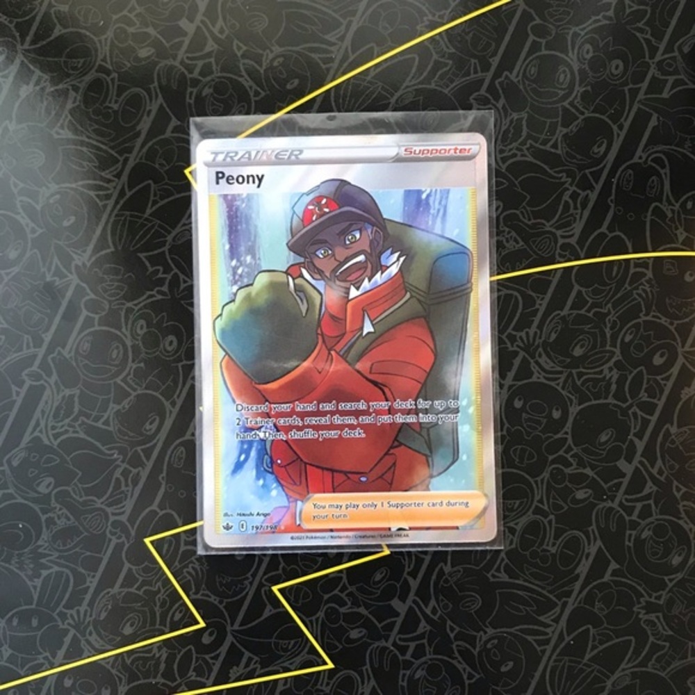 Peony Trainer Full Art Hyper Rare Authentic Pokemon Card #197/198
